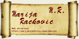 Marija Racković vizit kartica